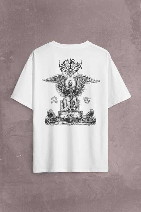Archgoat Behemoth Metallica Heavy Metal Sırt Ön Baskılı Oversize Tişört Unisex T-Shirt - 2
