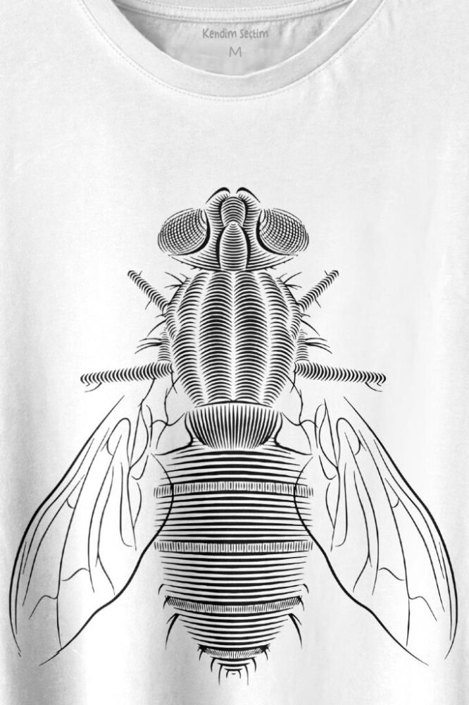 Arı Böcek Silüeti Çizimi Bal Arısı Baskılı Tişört Unisex T-shirt - 2