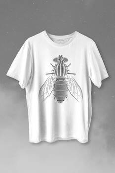 Arı Böcek Silüeti Çizimi Bal Arısı Baskılı Tişört Unisex T-shirt - 1