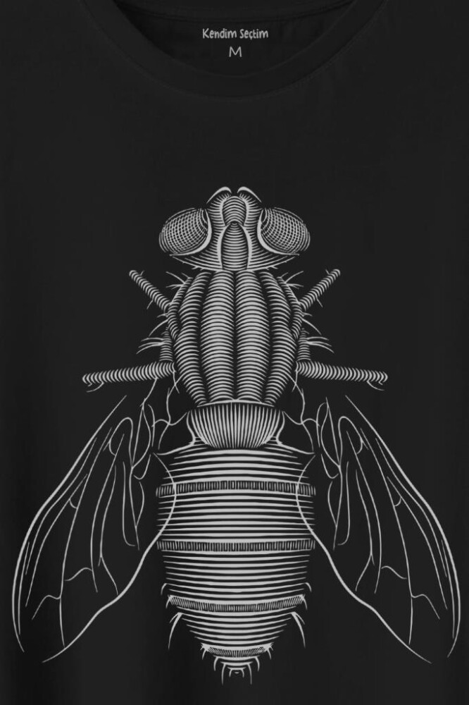 Arı Böcek Silüeti Çizimi Bal Arısı Baskılı Tişört Unisex T-Shirt (1)