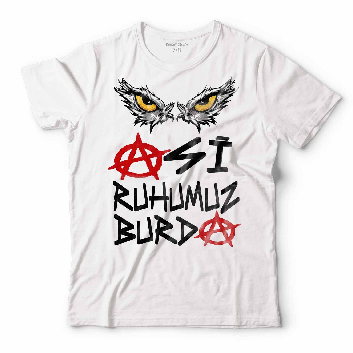 Asi Ruhumuz Burda Kara Kartal Black Eagle Şampiyon Baskılı Tişört Çocuk T-shirt - 1