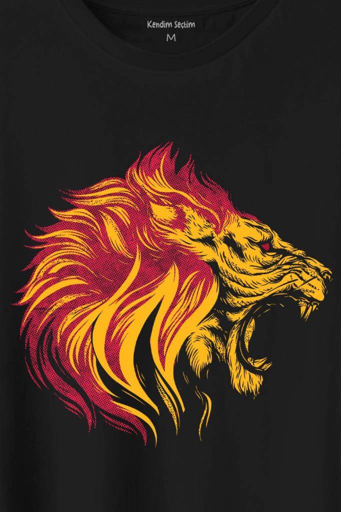Aslan Lion Head Champion Şampiyon Kral King Galata Baskılı Tişört Unisex T-Shirt (1)