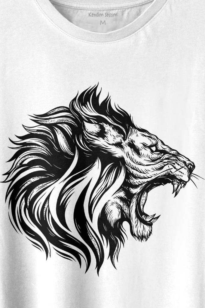 Aslan Lion Head Champion Şampiyon Kral King Galata Baskılı Tişört Unisex T-shirt (1)
