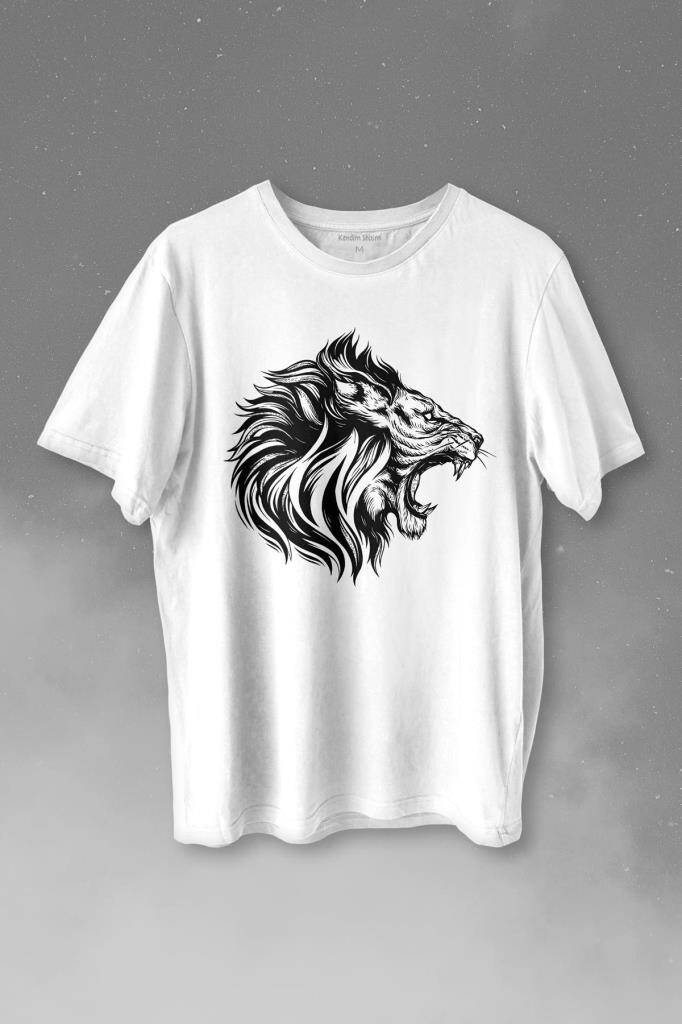 Aslan Lion Head Champion Şampiyon Kral King Galata Baskılı Tişört Unisex T-shirt - 1