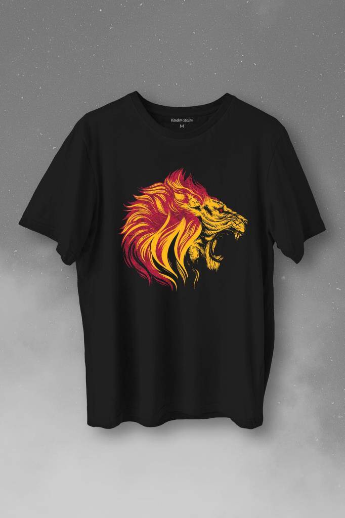 Aslan Lion Head Champion Şampiyon Kral King Galata Baskılı Tişört Unisex T-Shirt - 1