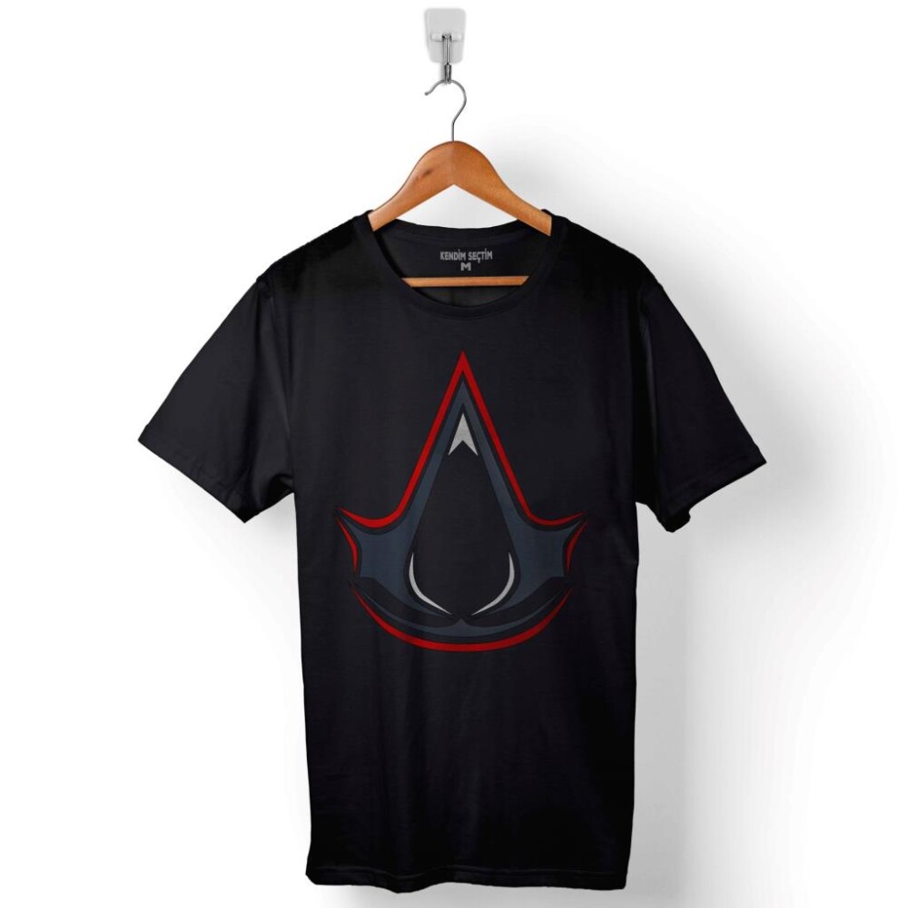 Assassins Assassin'S Creed Kırmızı Red Logo Baskılı Tişört Unisex T-Shirt - 1