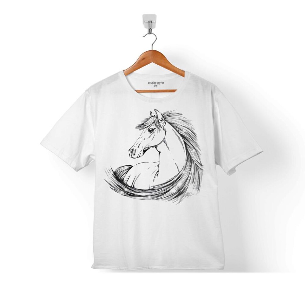 AT SİLÜET FOTOĞRAFI HORSE HORSES RIDING HEART 2 ÇOCUK TİŞÖRT - KENDİM SEÇTİM