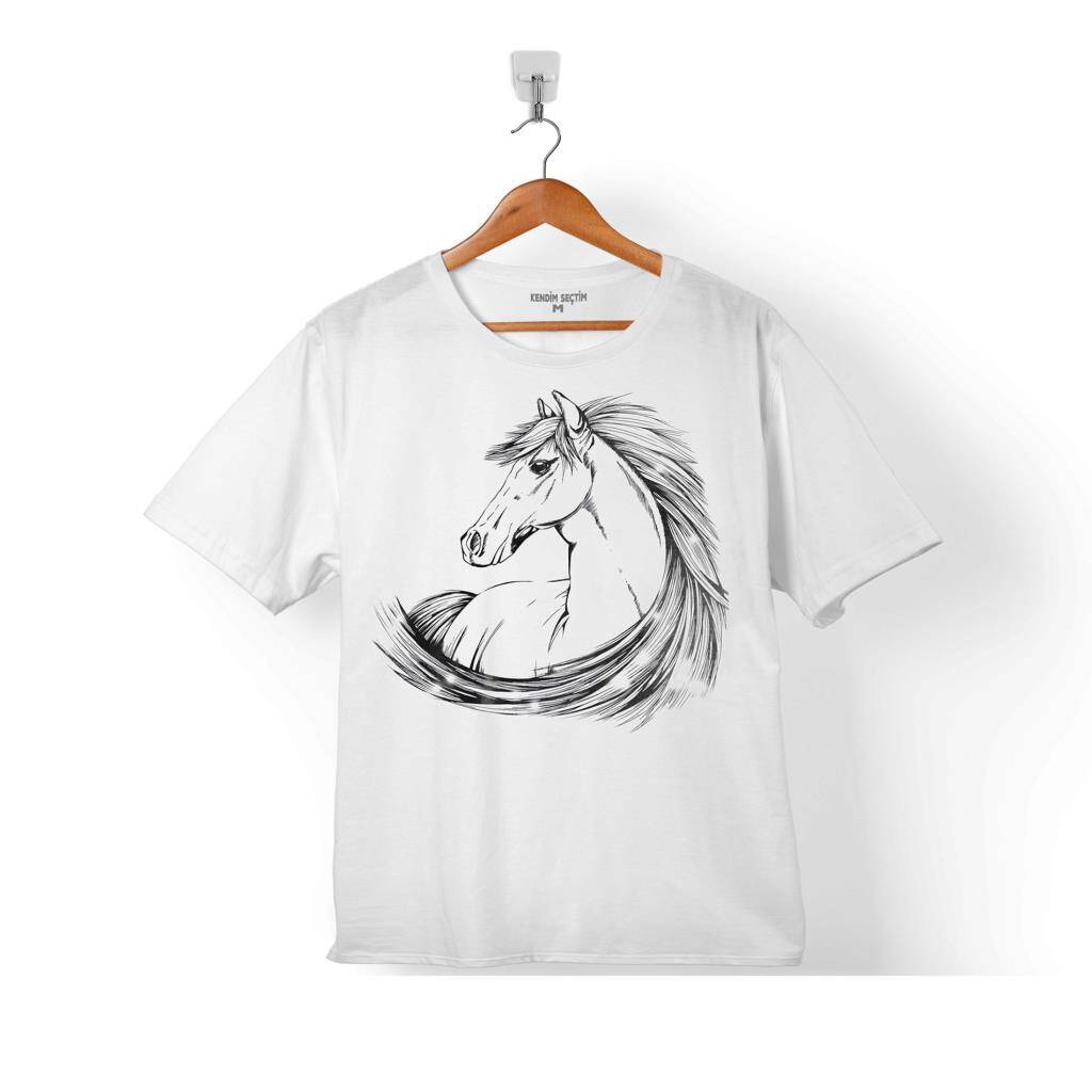 AT SİLÜET FOTOĞRAFI HORSE HORSES RIDING HEART 2 ÇOCUK TİŞÖRT - 1