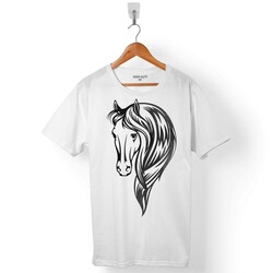 AT SİLÜET FOTOĞRAFI HORSE HORSES RIDING HEART BEAT ERKEK TİŞÖRT - 1