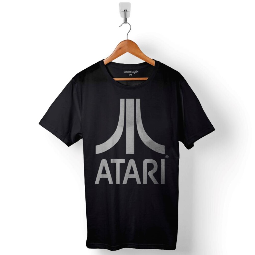 Atarı Ateri Nostalji Oyun Logo Baskılı Tişört Unisex T-Shirt - 1