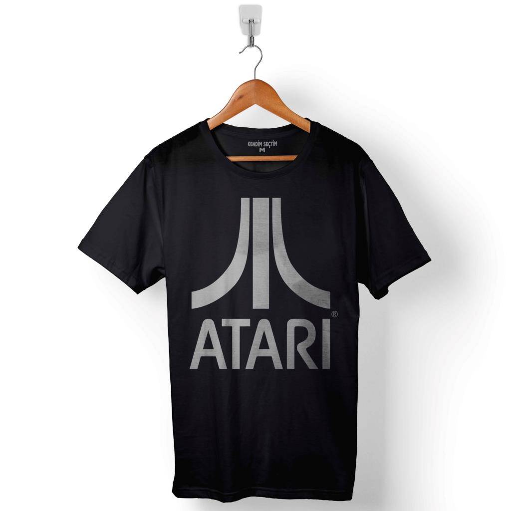 Atarı Ateri Nostalji Oyun Logo Baskılı Tişört Unisex T-Shirt - 1
