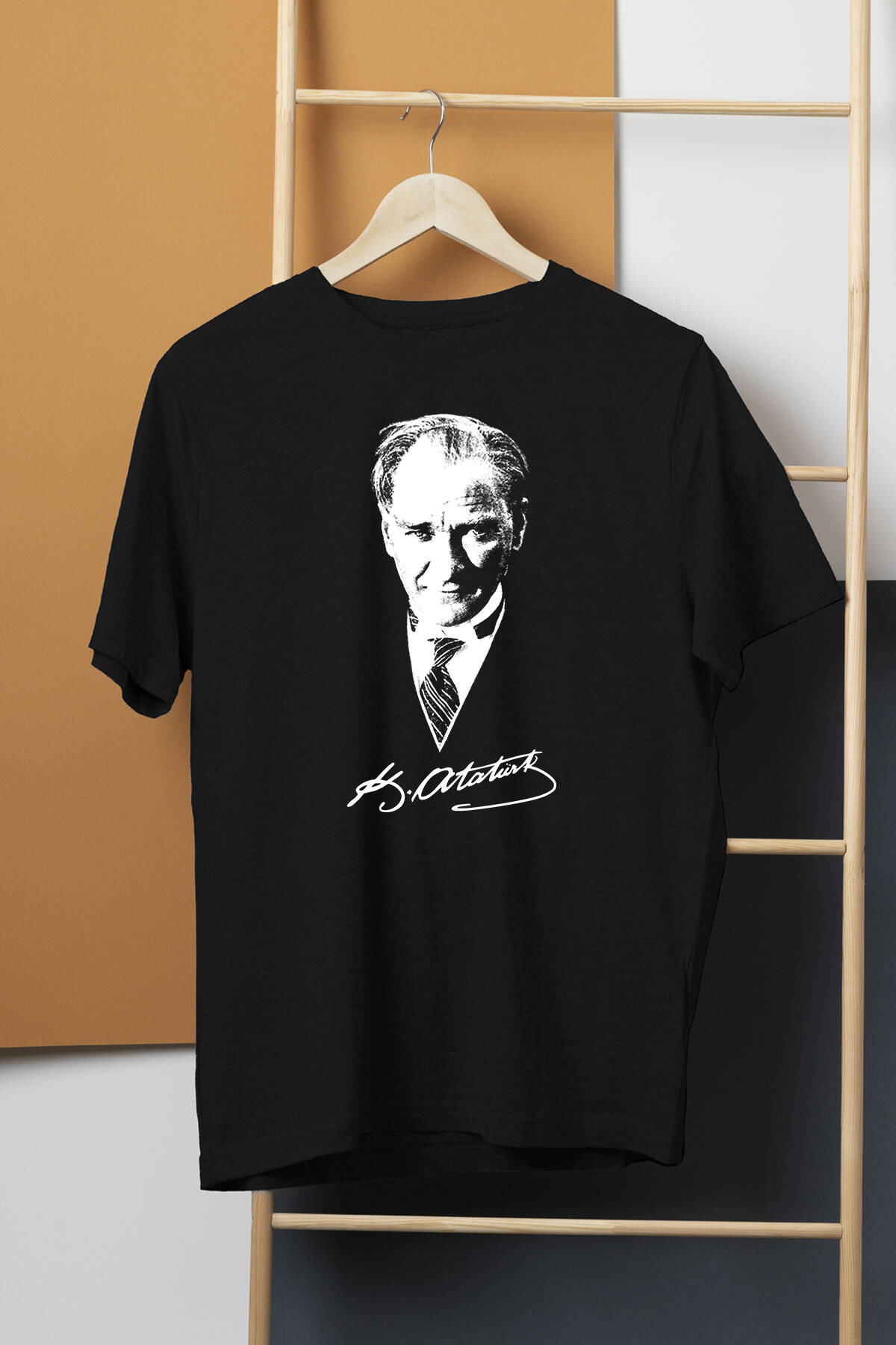 Atatürk 10 Kasım Gazi Mustafa Kemal 100. Yıl 1938 Baskılı Siyah T-shirt Unisex Tişört - 1