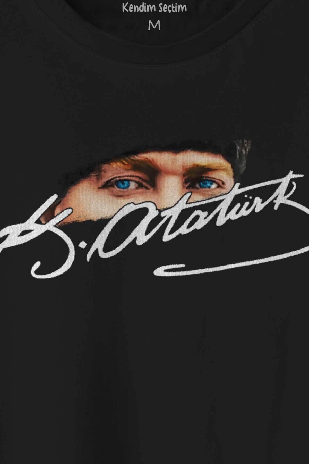 Atatürk İmzası Gazi Mustafa Kemal İmzalı Baskılı Tişört Unisex T-shirt (1)