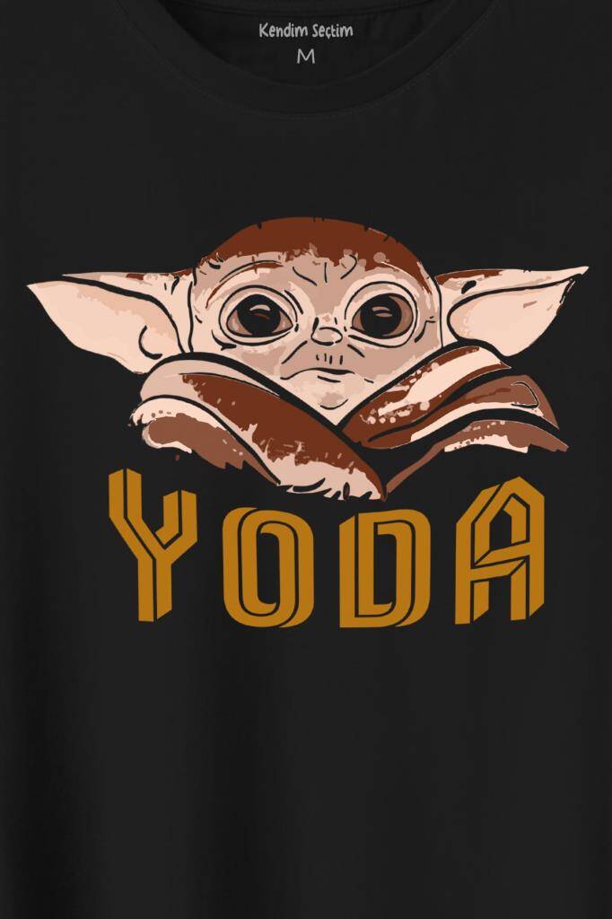 Baby On Board Yoda Star Wars Kahverengi Bebek Mandalorian Baskılı Tişört Unisex T-Shirt (1)