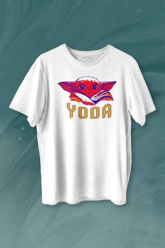 Baby on Board Yoda Star Wars Kahverengi Bebek Mandalorian Baskılı Tişört Unisex T-shirt - 1
