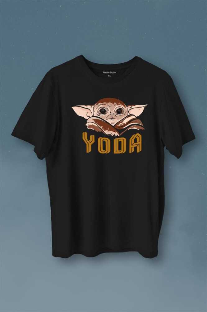 Baby On Board Yoda Star Wars Kahverengi Bebek Mandalorian Baskılı Tişört Unisex T-Shirt - 1