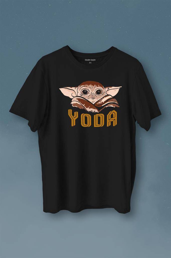 Baby On Board Yoda Star Wars Kahverengi Bebek Mandalorian Baskılı Tişört Unisex T-Shirt - 1