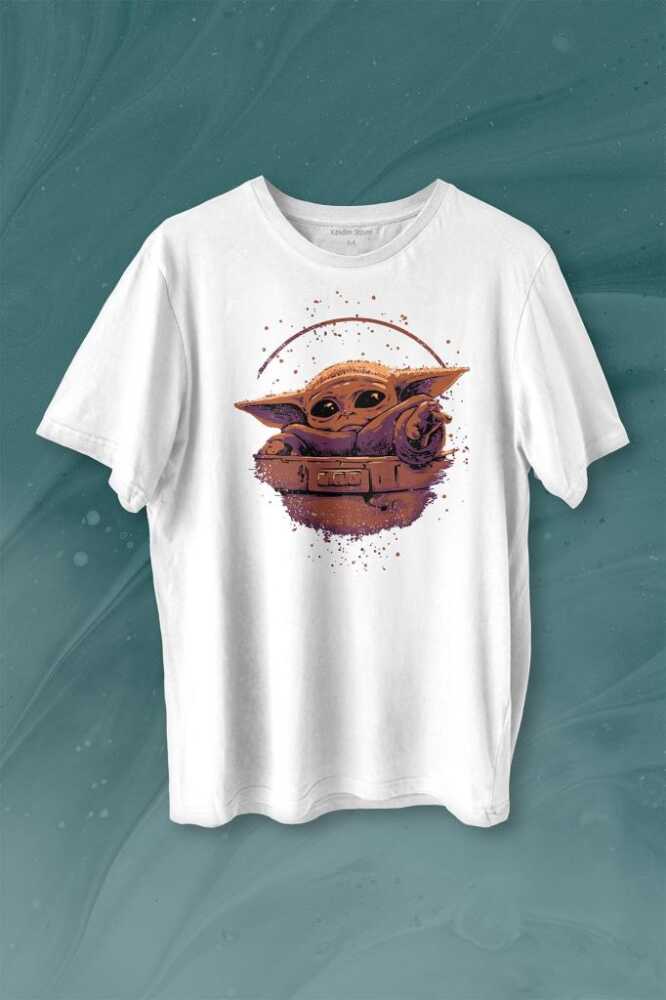 Baby on Board Yoda Star Wars Yeşil Bebek Mandalorian 2 Baskılı Tişört Unisex T-shirt - 1