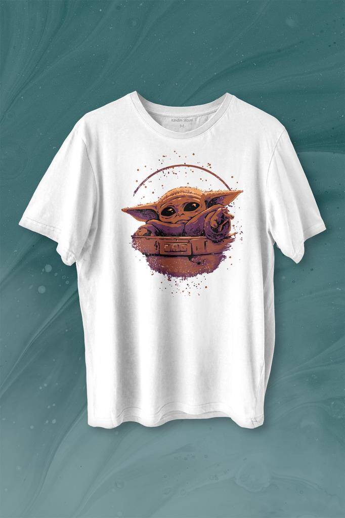 Baby on Board Yoda Star Wars Yeşil Bebek Mandalorian 2 Baskılı Tişört Unisex T-shirt - 1