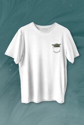 Baby on Board Yoda Star Wars Yeşil Bebek Mandalorian 3 Cep Baskılı Tişört Unisex T-shirt - 1