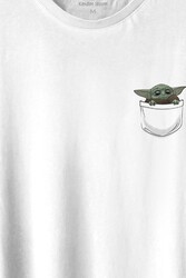 Baby on Board Yoda Star Wars Yeşil Bebek Mandalorian 3 Cep Baskılı Tişört Unisex T-shirt - 2