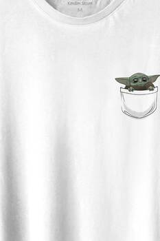 Baby on Board Yoda Star Wars Yeşil Bebek Mandalorian 3 Cep Baskılı Tişört Unisex T-shirt - 2