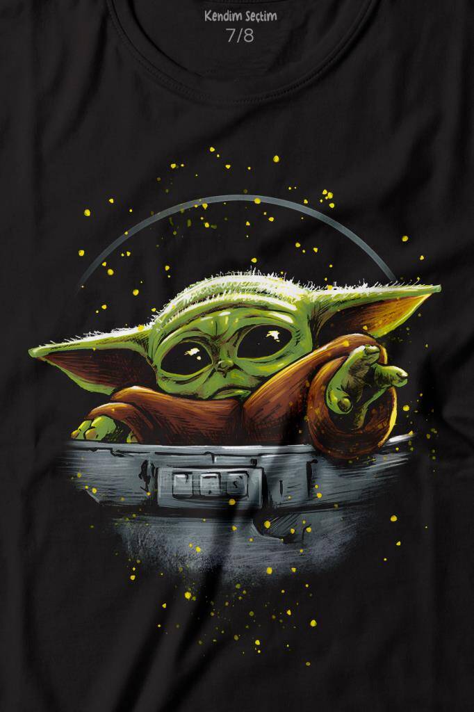 Baby on Board Yoda Star Wars Yeşil Bebek Mandalorian Baskılı Tişört Çocuk T-shirt (1)