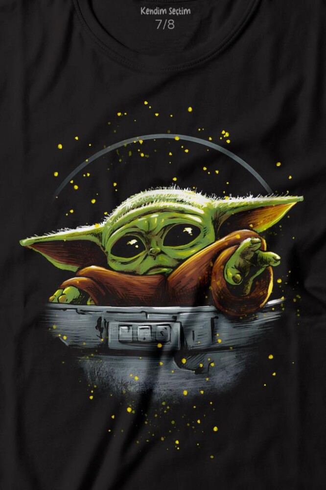 Baby on Board Yoda Star Wars Yeşil Bebek Mandalorian Baskılı Tişört Çocuk T-shirt - 2