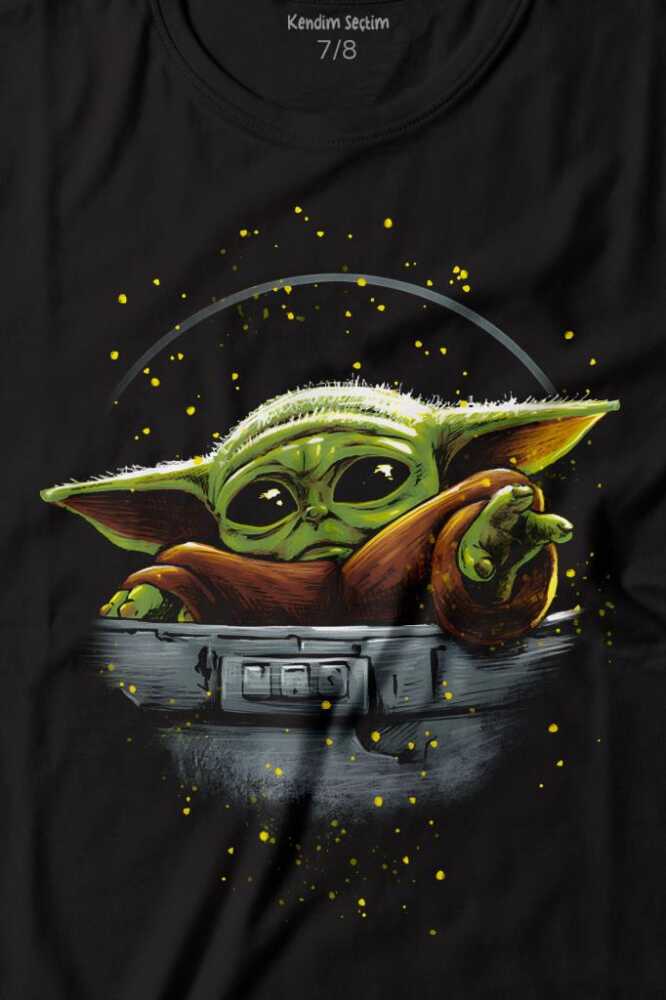 Baby on Board Yoda Star Wars Yeşil Bebek Mandalorian Baskılı Tişört Çocuk T-shirt (1)
