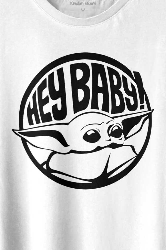 Baby Yoda Star Wars Mandalorian Jedi Baskılı Tişört Unisex T-shirt - 2
