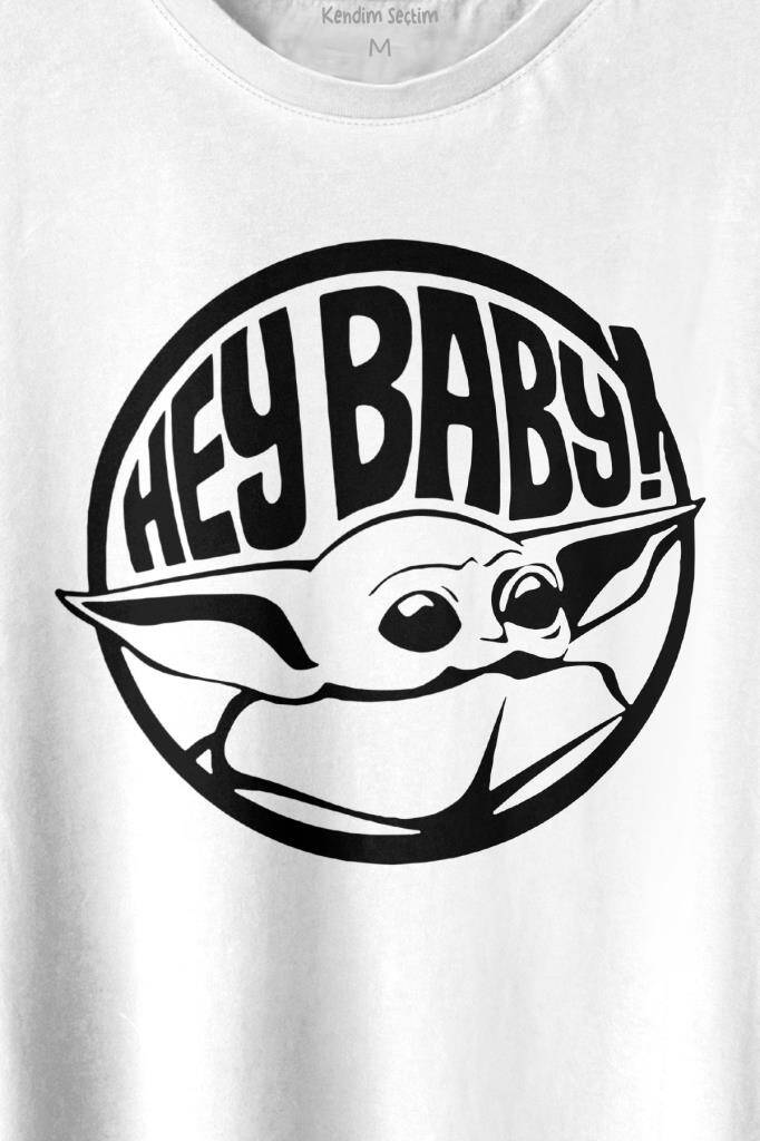 Baby Yoda Star Wars Mandalorian Jedi Baskılı Tişört Unisex T-shirt (1)