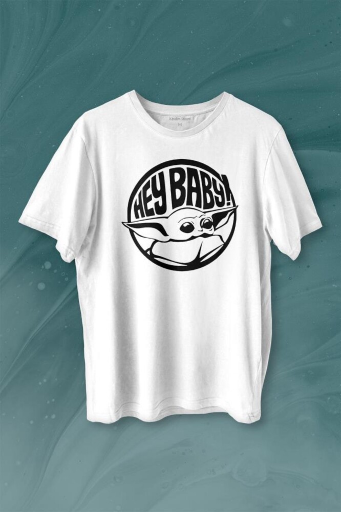 Baby Yoda Star Wars Mandalorian Jedi Baskılı Tişört Unisex T-shirt