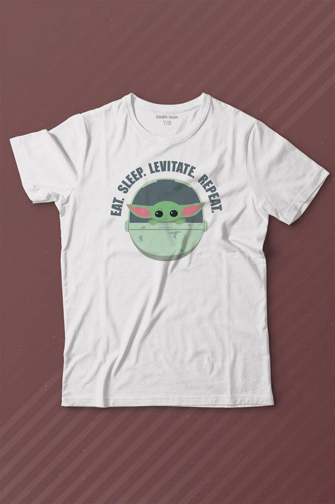 Baby Yoda The Mandalorian Star Wars Bebek Yoda Baskılı Tişört Çocuk T-shirt - 1