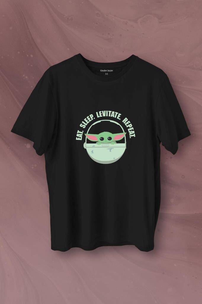 Baby Yoda The Mandalorian Star Wars Bebek Yoda Baskılı Tişört Unisex T-Shirt - 1