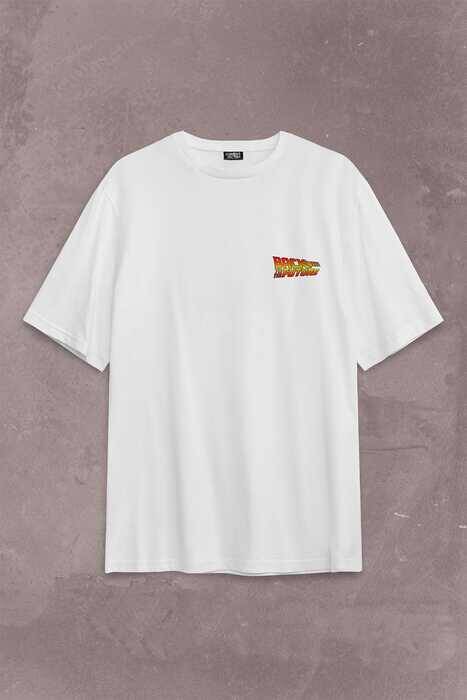 Back To The Future Geleceğe Dönüş Sırt Ön Baskılı Oversize Tişört Unisex T-Shirt - 1