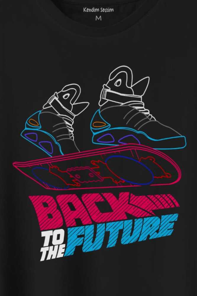 Back To The Future Geleceğe Dönüş Uçan Kaykay Baskılı Tişört Unisex T-Shirt - 2