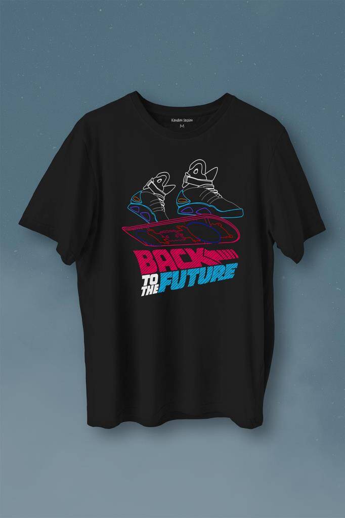 Back To The Future Geleceğe Dönüş Uçan Kaykay Baskılı Tişört Unisex T-Shirt - 1