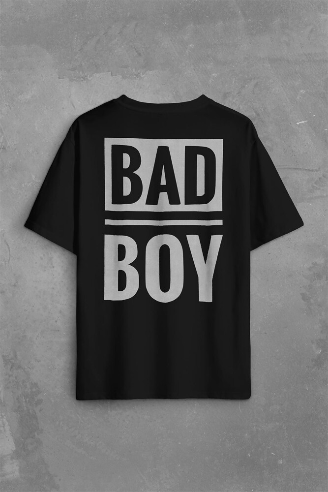 Bad Boy Badboy Playboy Kötü Haylaz Çocuk Sırt Ön Baskılı Oversize Tişört Unisex T-Shirt - KENDİM SEÇTİM