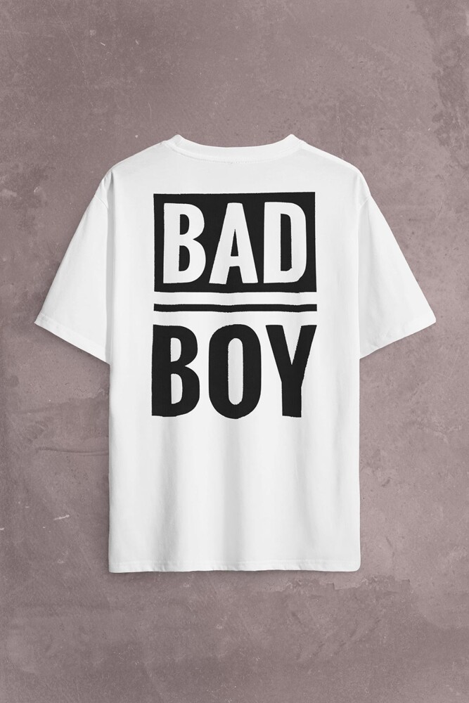 Bad Boy Badboy Playboy Kötü Haylaz Çocuk Sırt Ön Baskılı Oversize Tişört Unisex T-Shirt - KENDİM SEÇTİM