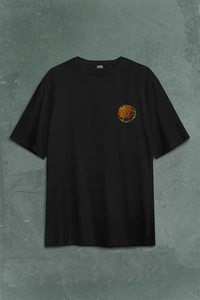 Baller Basketball Basketbol Nba Basketçi Üçlük Sırt Ön Baskılı Oversize Tişört Unisex T-Shirt - 1