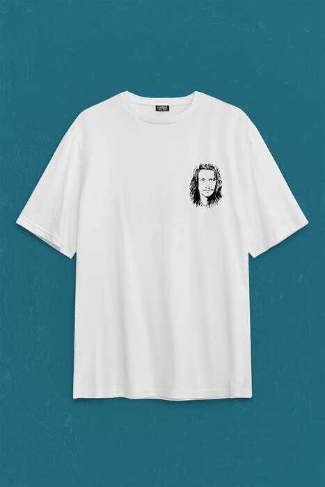 Barış Akarsu Anısına Amasra Sırt Ön Baskılı Oversize Tişört Unisex T-Shirt - 1