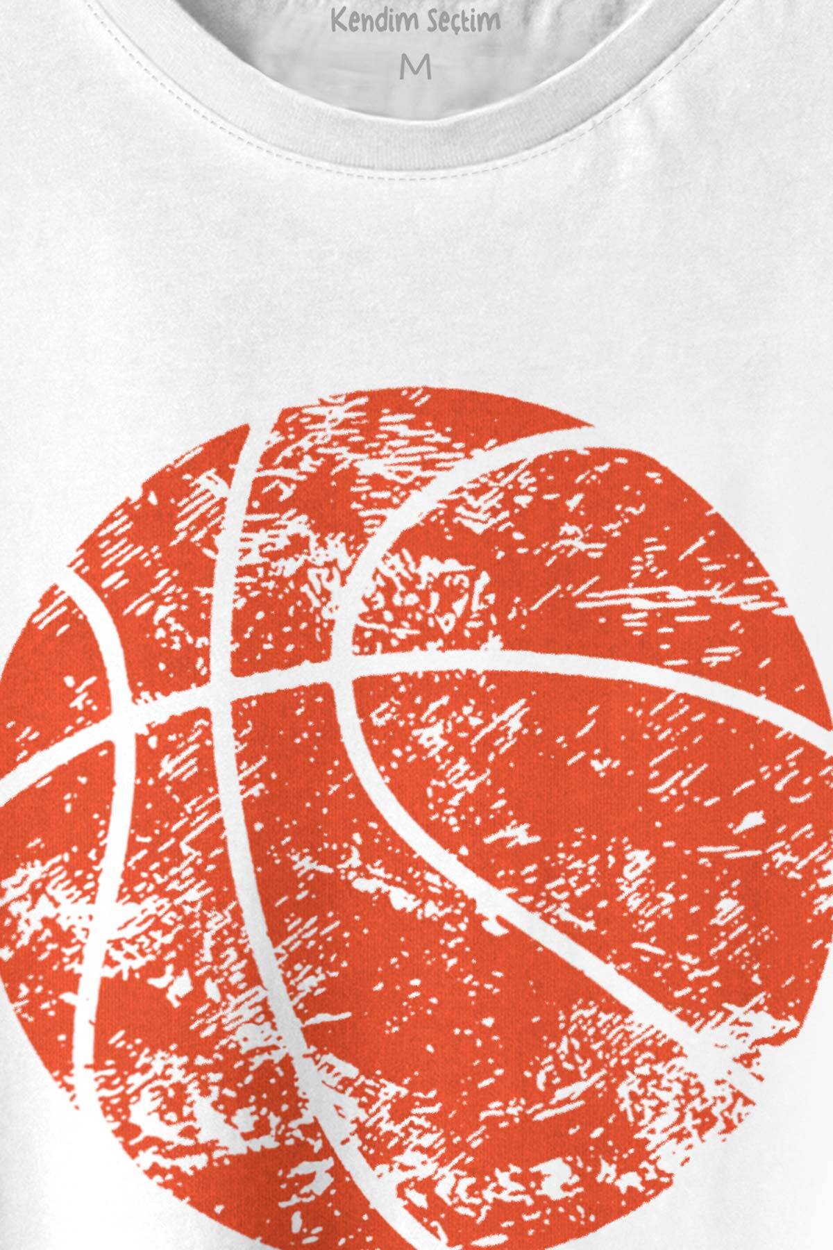 Basketball Vintage Grunge Retro Basket Topu Baskılı Tişört Unisex T-shirt (1)