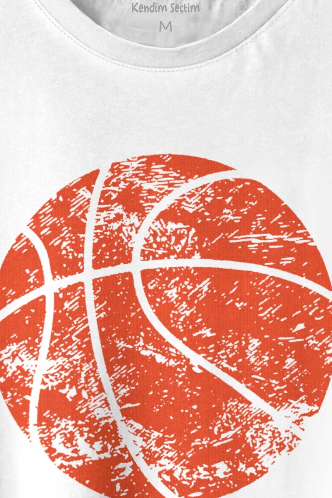 Basketball Vintage Grunge Retro Basket Topu Baskılı Tişört Unisex T-shirt (1)