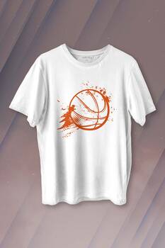 Basketball Vintage Grunge Retro Basket Topu Baskılı Tişört Unisex T-shirt - 1