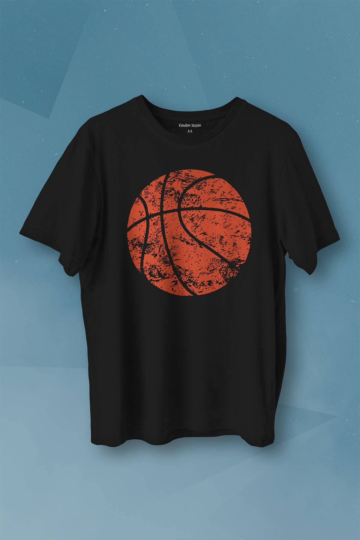 Basketball Vintage Grunge Retro Basket Topu Baskılı Tişört Unisex T-shirt - 1