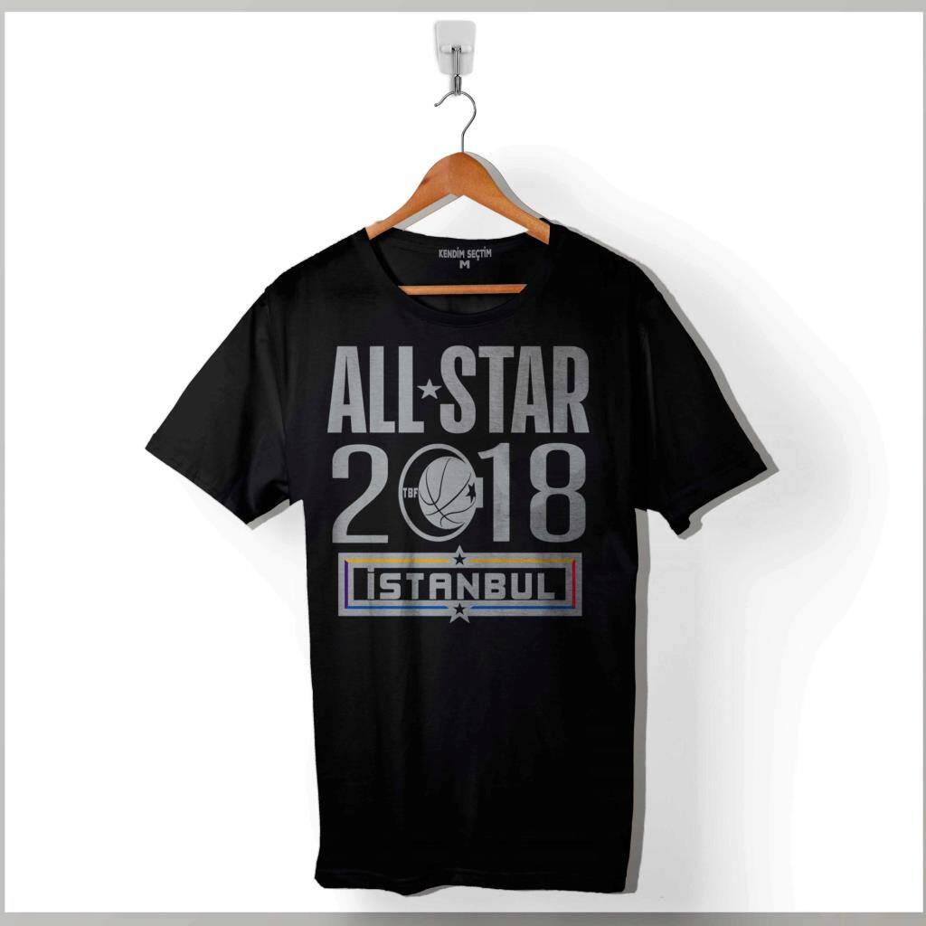 Basketbol All Star İstanbul Nba Basketball 2018 Baskılı Tişört Unisex T-Shirt - 1