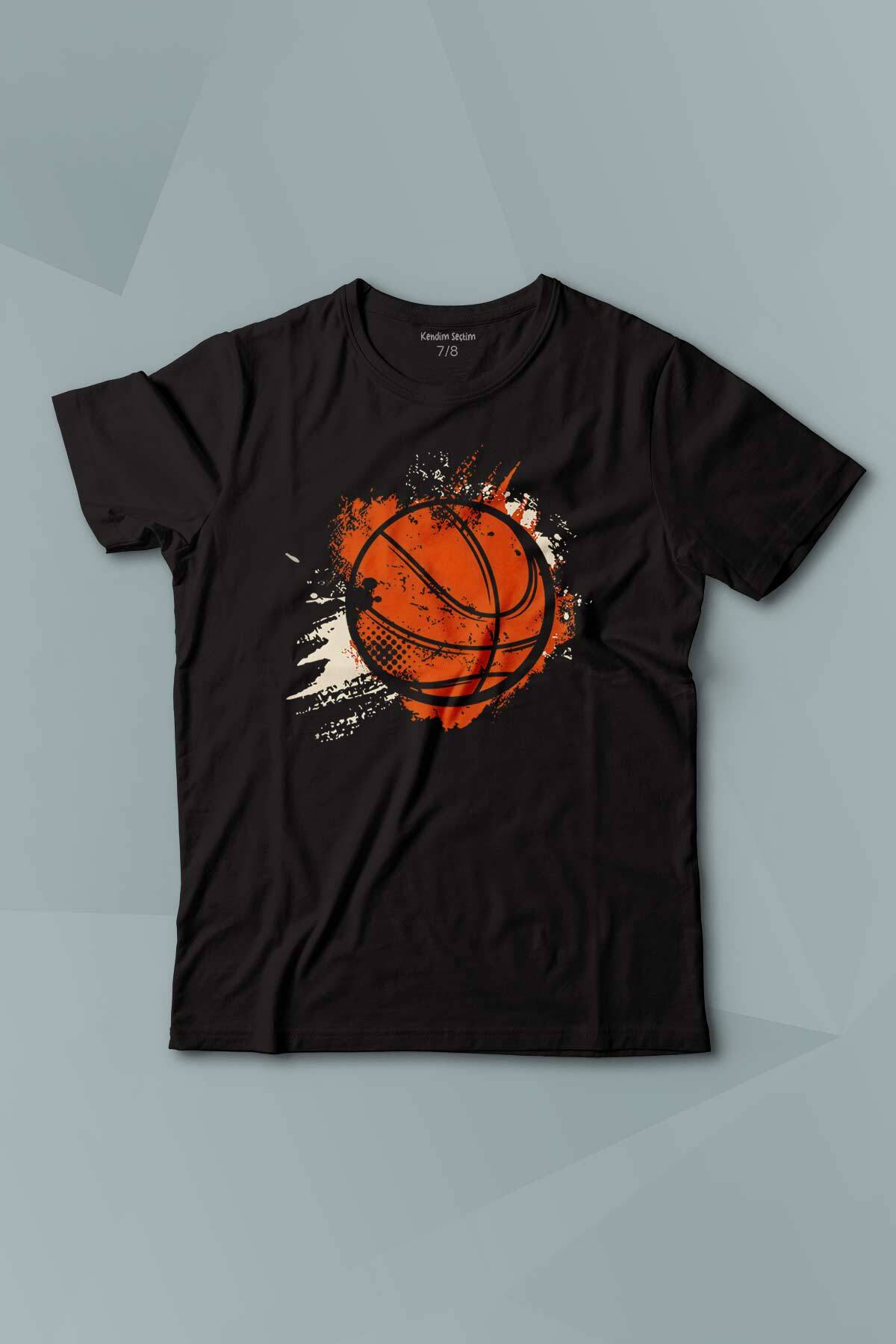 Basketbol Vintage Grunge Retro Basket Topu Baskılı Çocuk Tişört Kısa Kollu - 1