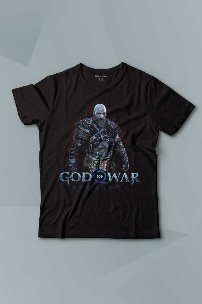 Baskılı Erkek T-shirt God of War Ragnarok Gamer Oyun Çocuk Tişört - 1