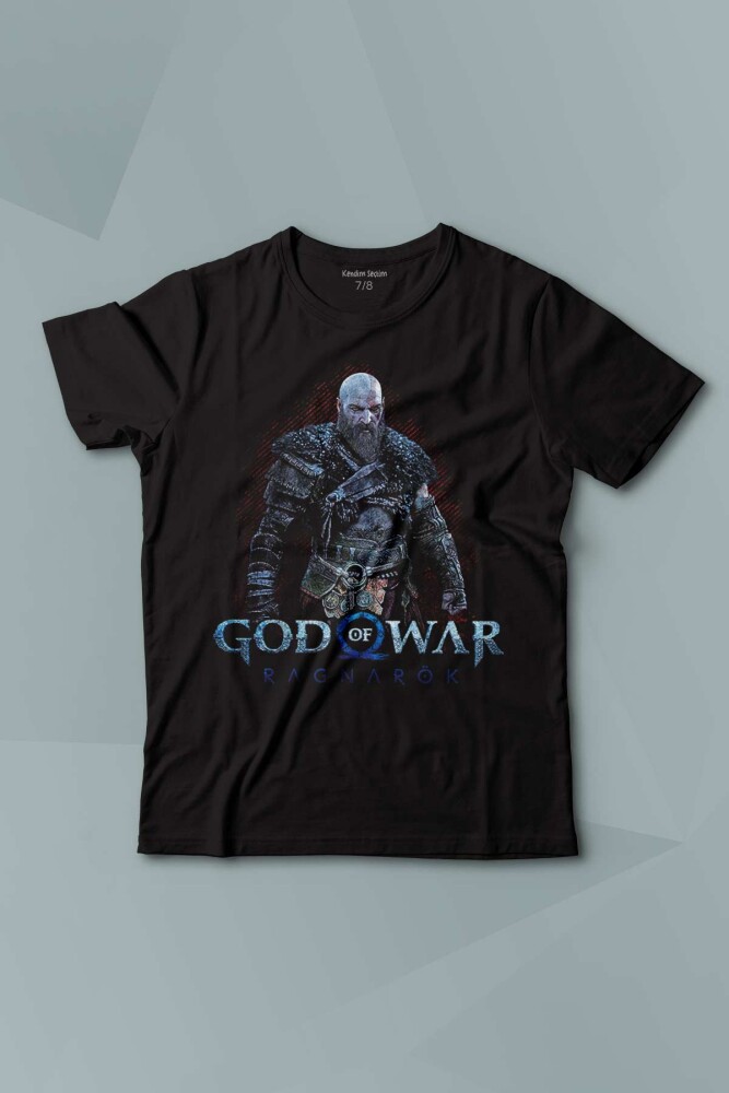 Baskılı Erkek T-shirt God of War Ragnarok Gamer Oyun Çocuk Tişört - 1