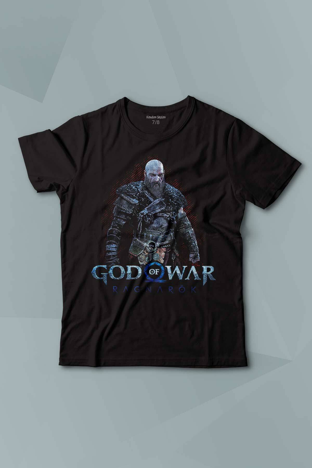 Baskılı Erkek T-shirt God of War Ragnarok Gamer Oyun Çocuk Tişört - 1